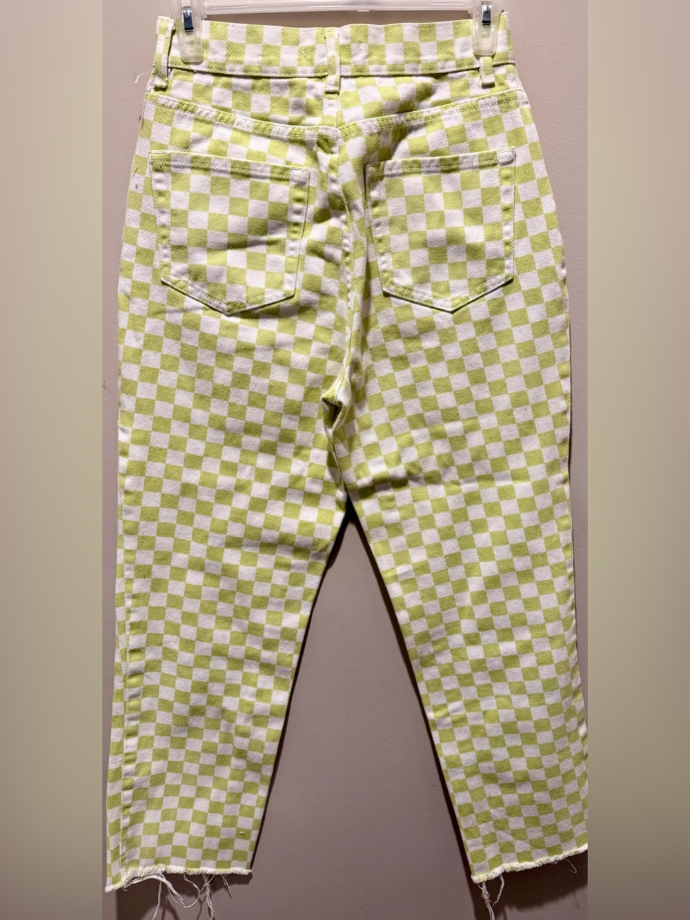 PacSun lime green checkered jeans - Picture 8 of 9